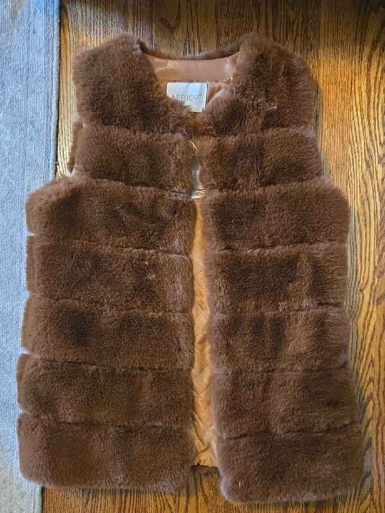 APRICOT Jackets & Blazers - APRICOT Plush Faux Fur Vest in Chestnut Brown